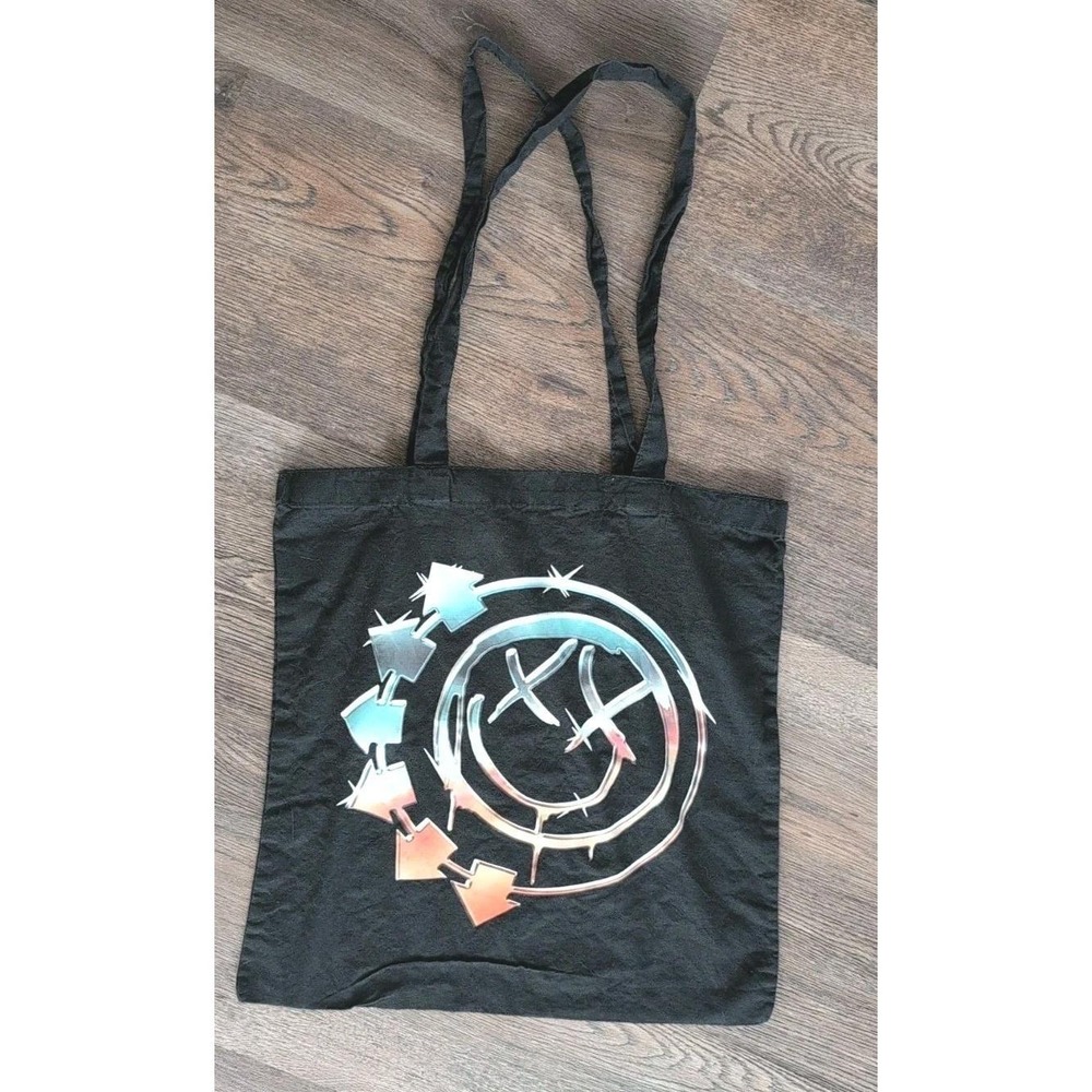 Blink 182 Tote Shoulder Bag Black Blue and Pink 100% Cotton Lightweight